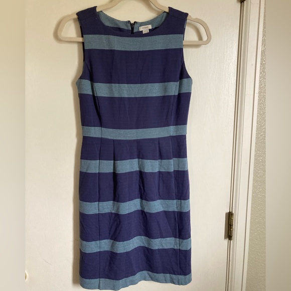 Fossil Y2K Retro Blue Striped Pleated Sleeveless Dress #Gr - Picture 1 of 7